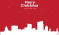 Marry Christmas and Happy new year red greeting card with white cityscape of Leeds Royalty Free Stock Photo