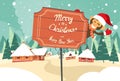 Marry Christmas Happy New Year Road Sign Monkey Royalty Free Stock Photo