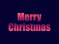 Marry Christmas in 80`s retro style. Text in the futuristic style, neon. Vector