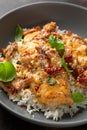 Marry Me Chicken. Creamy Garlic Sun Dried Tomato Chicken with rice. Healthy food