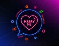 Marry me line icon. Sweet heart sign. Wedding love. Vector