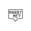 Marry me message line icon