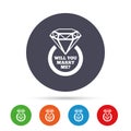 Marry me ring sign icon. Engagement symbol. Royalty Free Stock Photo