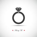 Marry me wedding ring icon pictogram