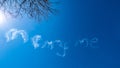 Marry me written in the sky Royalty Free Stock Photo