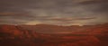 Mars Alien landscape, 3d render of imaginary planet terrain, science fiction 3d illustration