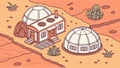 Mars Base Colony Isometric Illustration, vector design Generative AI Royalty Free Stock Photo