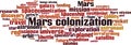 Mars colonization word cloud Royalty Free Stock Photo