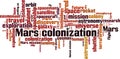 Mars colonization word cloud Royalty Free Stock Photo