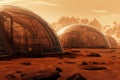 Mars colony modern futurism background