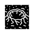 mars crater planet glyph icon vector illustration