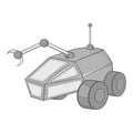 Mars exploration rover icon black monochrome style