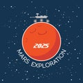 Mars Exploration vector cartoon poster Royalty Free Stock Photo
