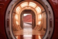 mars habitat airlock door opening to red landscape