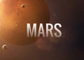 Mars inspiring inscription on the background of