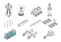 Mars isometrics set Royalty Free Stock Photo