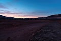 mars-like desert landscape under a twilight sky