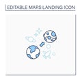 Mars mission line icon