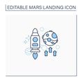 Mars mission line icon
