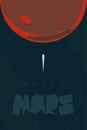 Mars mission logo. Spacecraft landing on Mars.