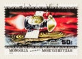 Mars-3 Orbiter and Lander on Postage Stamp