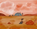 Mars outpost Royalty Free Stock Photo