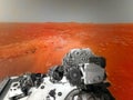 Mars 2020 Perseverance Rover is exploring surface of Mars. Perseverance rover Mission Mars exploration of red planet. Space explor Royalty Free Stock Photo