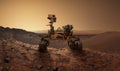 Mars 2020 Perseverance Rover is exploring surface of Mars. Perseverance rover Mission Mars exploration of red planet. Space