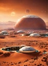 Mars planet. 3D render. Science fiction illustration. Colonization mars