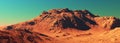 Mars planet landscape, 3d render of imaginary mars planet terrain Royalty Free Stock Photo