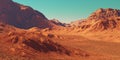 Mars planet landscape, 3d render Royalty Free Stock Photo