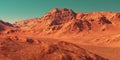 Mars planet landscape, 3d render Royalty Free Stock Photo