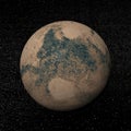 Mars planet and stars - 3D render Royalty Free Stock Photo
