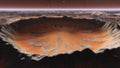 Mars Planet Surface With Dust Blowing. 3d illustration