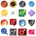 Mars Planetary Sign Icon Set Royalty Free Stock Photo