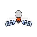 mars reconnaissance orbiter planet color icon vector illustration