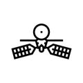 mars reconnaissance orbiter planet line icon vector illustration