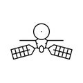 mars reconnaissance orbiter planet line icon vector illustration