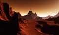 Mars - the red planet. Cold desert on Mars. Martian Landscape Royalty Free Stock Photo