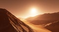 Mars - the red planet. Martian landscape covered with dust Royalty Free Stock Photo