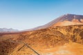 Mars the red planet`s desert landscape. Teide National Park. Beautiful view of the Teide volcano. Desert Crater of the Teide Royalty Free Stock Photo