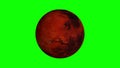 The Mars Rotating on green screen chroma key background for keying