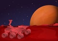 Mars rover concept banner, cartoon style Royalty Free Stock Photo