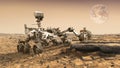 Mars rover exploration red planet.Elements of this image furnished by NASA 3D illustration