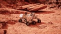 Mars Rover Perseverance exploring the red planet. Elements furnished by NASA