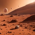 A mars rover on the red planet. Royalty Free Stock Photo