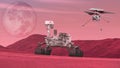 Mars Rovers Landed.Elements of this image furnished by NASA 3D illustration