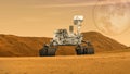 Mars Rovers Landed.Elements of this image furnished by NASA 3D illustration Royalty Free Stock Photo