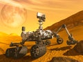 Mars Rovers Landed illustration. Elements of this image furnished by NASA