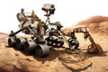 mars rovers robotic arm collecting soil samples Royalty Free Stock Photo